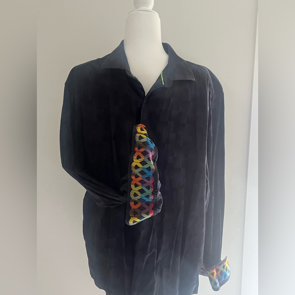 Robert Graham 3XL Plaid Long Sleeve Button Up Dress Shirt